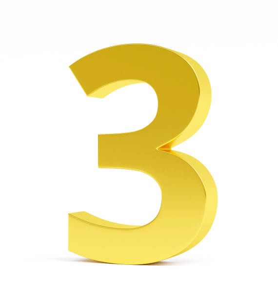 istock Golden number 3, isolated on white. Collection. 1138096798