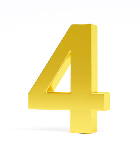 istock Golden number 4, isolated on white. Collection. 1138096808