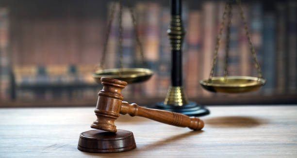 istock Law and Justice concept image.  Old court library 1138097157