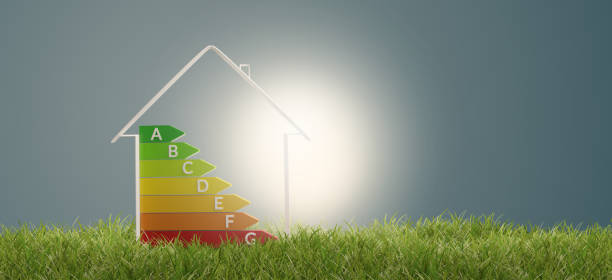 3d-illustration symbol house energy efficiency stock photo