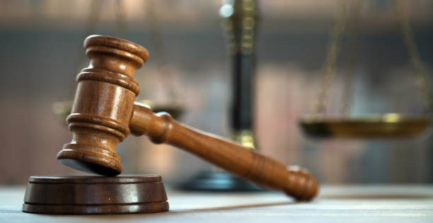 istock Law and Justice concept image.  Old court library 1138097465