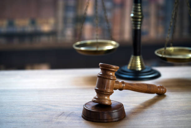 istock Law and Justice concept image.  Old court library 1138097480