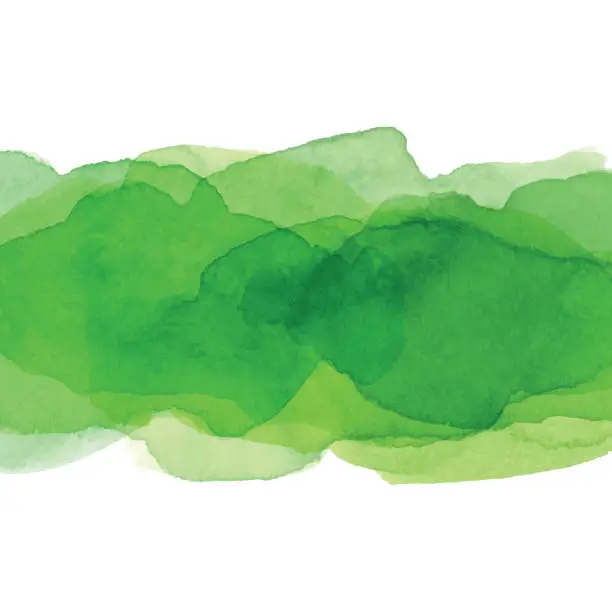 Vector illustration of Watercolor Green Background Horizontal