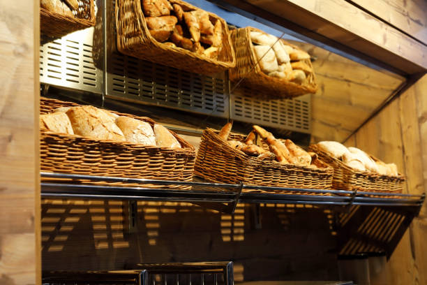 istock baskets with different types of bread on the shelf 1138099164