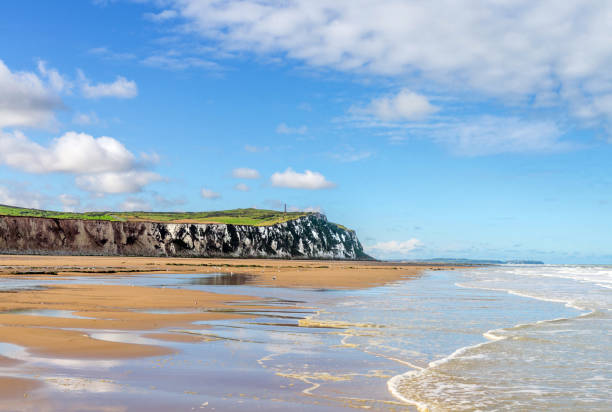 panorama of the north coast of France panorama of the coast near the city of Calais opal photos stock pictures, royalty-free photos & images