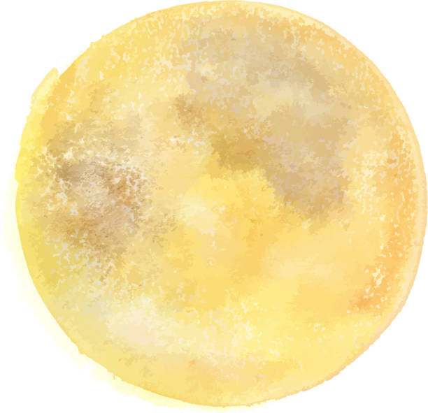 ベクトルと水彩画、満月に似た抽象的な金色の黄色の背景テクスチャ - 満月点のイラスト素材／クリップアート素材／マンガ素材／アイコン素材