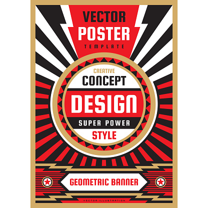 Vertical art poster template in heavy power style. National patriotism freedom vertical banner. Graphic design layout. Music concert rock concept vector illustration. Geometric abstract background.
