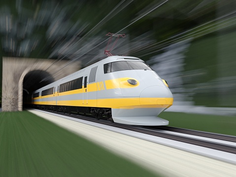 3D illustration of high speed train