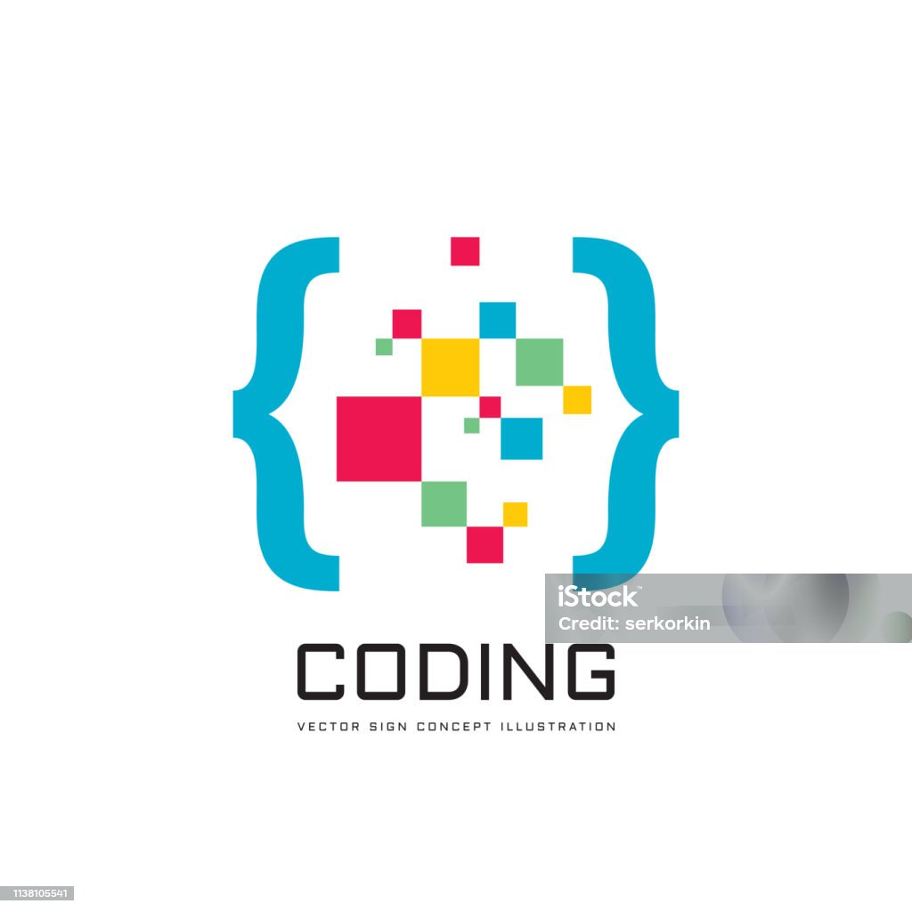 Programming Code Vector Business Sign Template Vector Illustration ...
