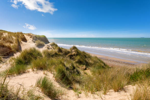 panorama of the coast near the city of Calais landscape of the coast in the north of France opal photos stock pictures, royalty-free photos & images