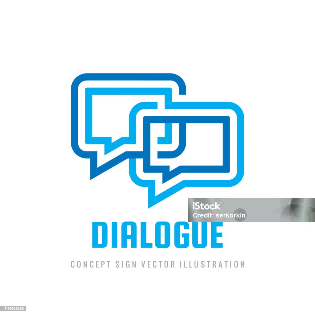 Dialogue Concept Business Sign Template Vector Illustration Talking ...