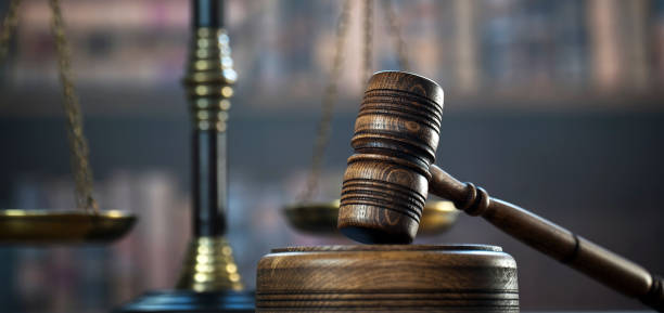 istock Law and Justice concept image.  Old court library 1138107700
