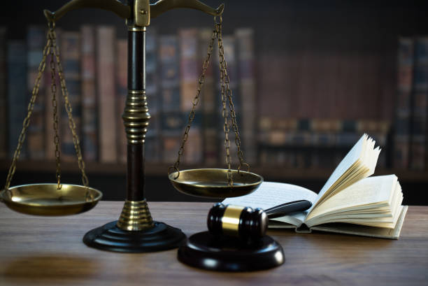 istock Law and Justice concept image.  Old court library 1138107701