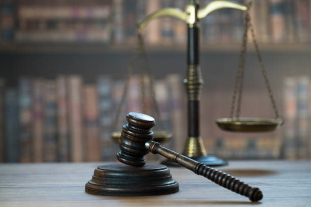 istock Law and Justice concept image.  Old court library 1138107710