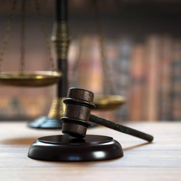 istock Law and Justice concept image.  Old court library 1138107715