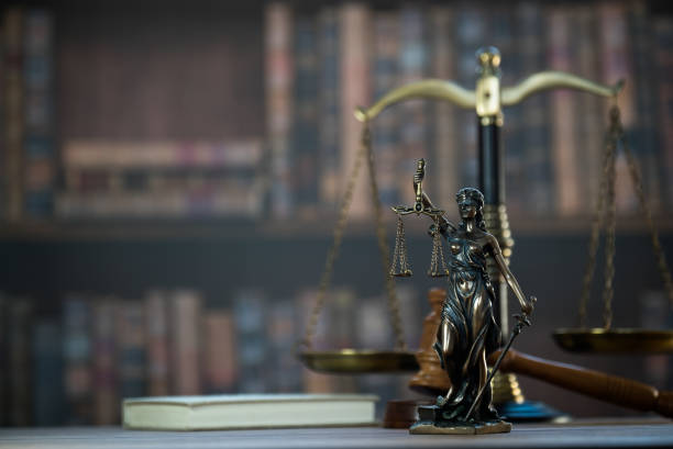 istock Law and Justice concept image.  Old court library 1138107717