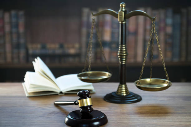 istock Law and Justice concept image.  Old court library 1138107727