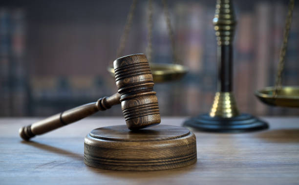 istock Law and Justice concept image.  Old court library 1138107735
