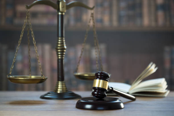 istock Law and Justice concept image.  Old court library 1138107829