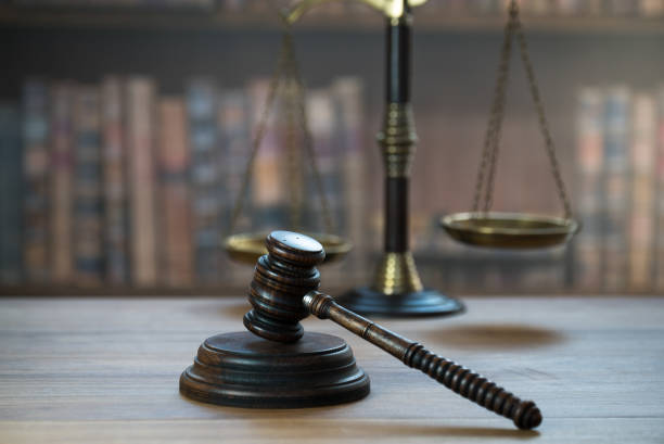 istock Law and Justice concept image.  Old court library 1138107830