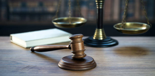 istock Law and Justice concept image.  Old court library 1138107833