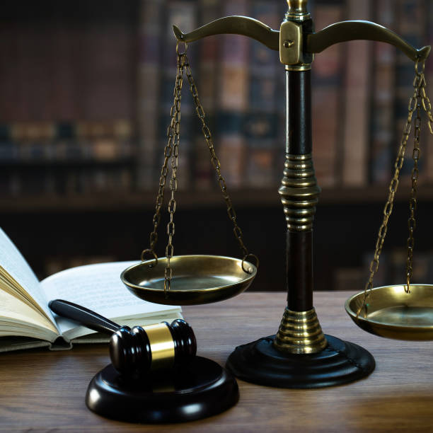 istock Law and Justice concept image.  Old court library 1138107879