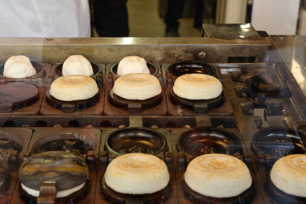 Umegae Mochi on the hot pan, local sweet of Dazaifu, Fukuoka, Japan