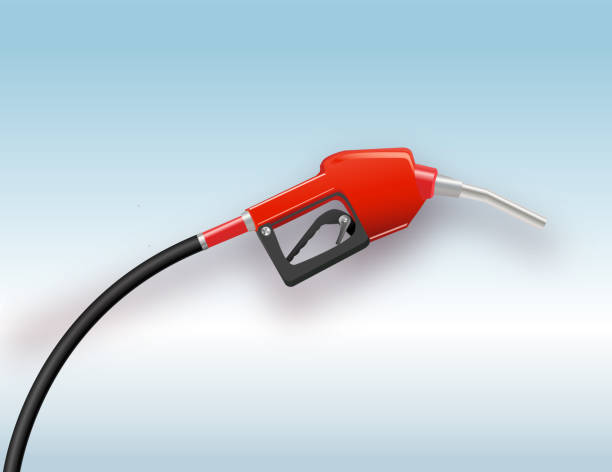 istock Fueling gasoline or diesel vector web banner. Fuel nozzle on hose of gas, ethanol or biodiesel, line art illustration. Filling stations network, petroleum company landing page 1138109721