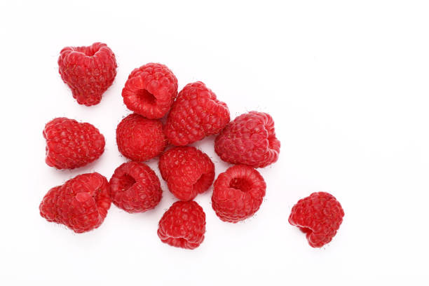 istock High Angle View Of Raspberries On White Background 1138113045
