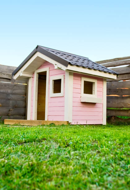 istock Pink beautiful House in a playground 1138113066