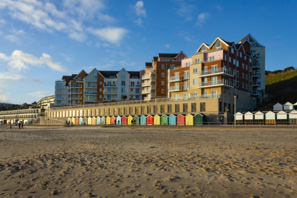 A view of the Boscome Beach apartments along the promenade A view of the Boscome Beach apartments along the promenade boscombe photos stock pictures, royalty-free photos & images