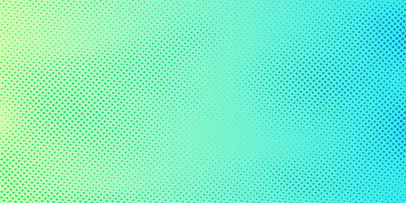 Abstract bright green and blue gradient color background with halftone pattern texture. Creative cover design template. Vector illustration