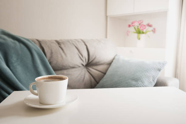 istock Morning coffee in spring interior. Easter Party Planning 1138125907