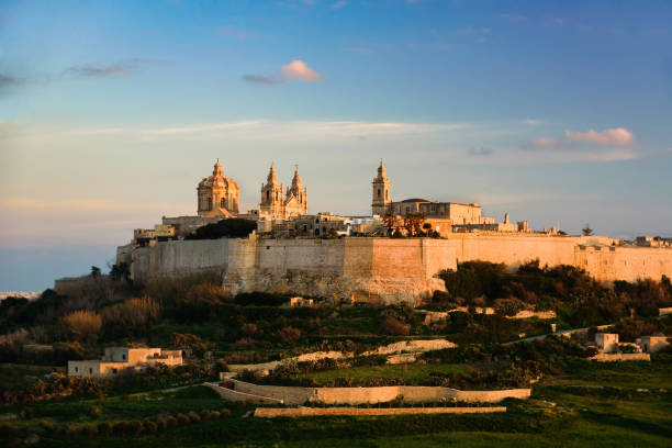 Mdina walls at sunset