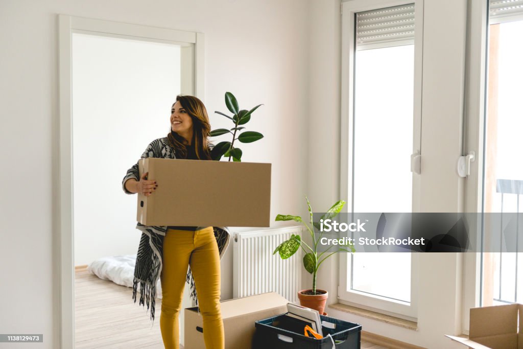 Moving into a new apartment Moving House Stock Photo