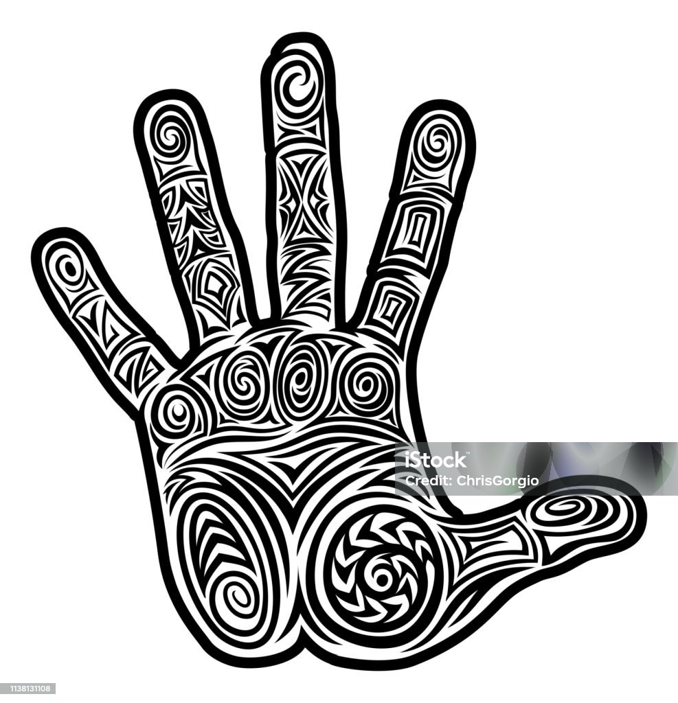 Adult Hand Pattern Abstract Hand Pattern Concept Design Stock Illustration - Download ...