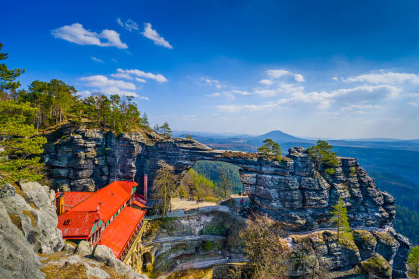 The Pravcicka brana - Beautiful Bohemian Switzerland in the Czech Republic Beautiful scene in the Bohemian Switzerland National Park in the Czech Republic. pravcicka stock pictures, royalty-free photos & images