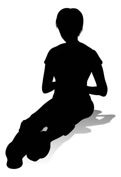 Vector illustration of Young Person Silhouette