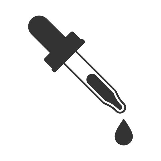 Dropper Dropper icon. Sign pipette isolated on white background. Eyedropper pictogram in flat design. Vector illustration dropper stock illustrations