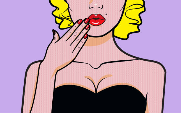 illustrations, cliparts, dessins animés et icônes de illustration de vecteur de pop-art. - sensuality sex symbol breast women