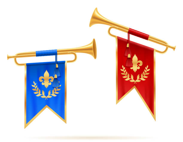 king royal golden horn trumpet vector illustration vector art illustration