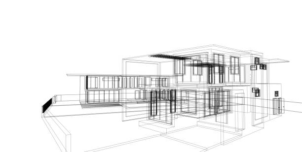 istock Abstract architectral drawing sketch,Illustration 1138137880