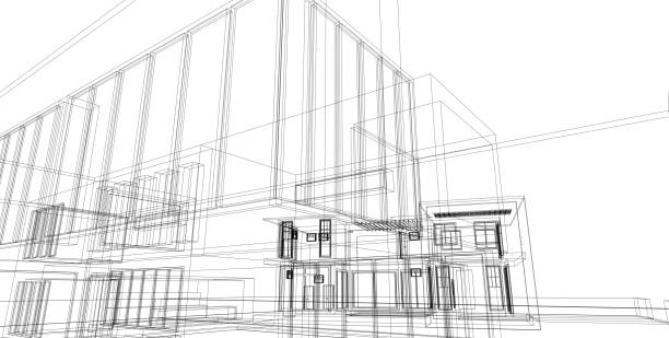 istock Abstract architectral drawing sketch,Illustration 1138137924