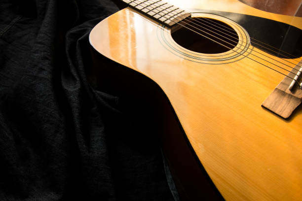 istock Wooden acoustic guitar with copy space 1138143719