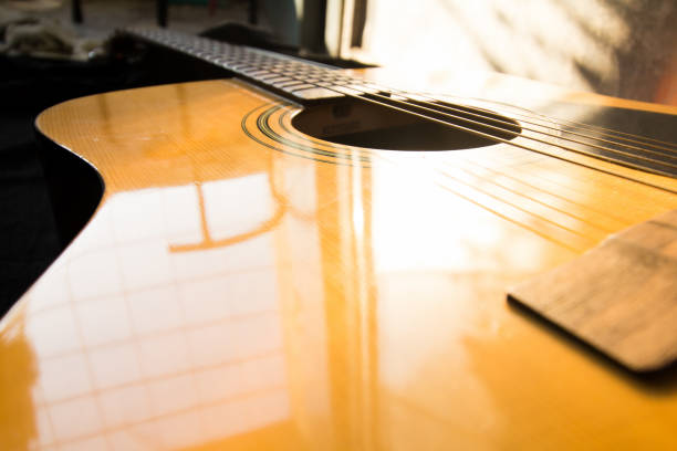 istock Wooden acoustic guitar close up,light Fair 1138143920