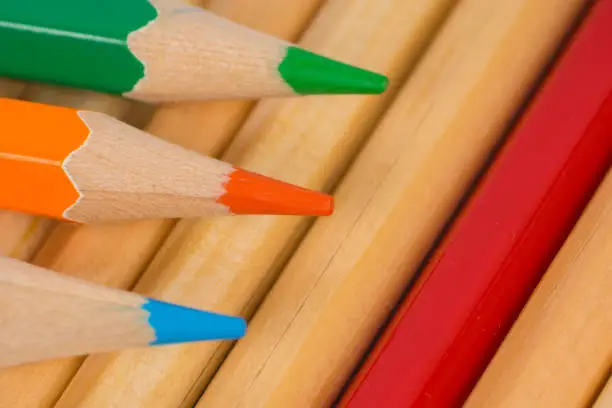 colorful wooden pencils background