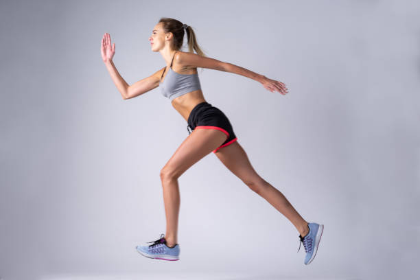 istock Not a professional girl on white background. Dynamic movement. 1138147855