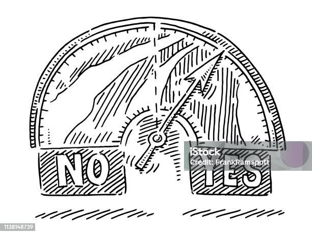 Survey Gauge Decision Yes Or No Drawing Stock Illustration - Download Image Now - Drawing - Art Product, Gauge, Doodle