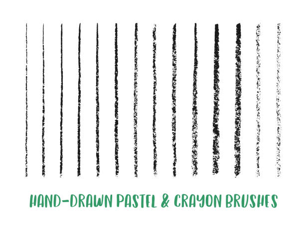 Hand-Drawn Crayon & Pastel Paint Brush Set for Sketch, Texture and Lettering Hand-Drawn Crayon & Pastel Paint Brush Set on the White Background illustrator stock illustrations