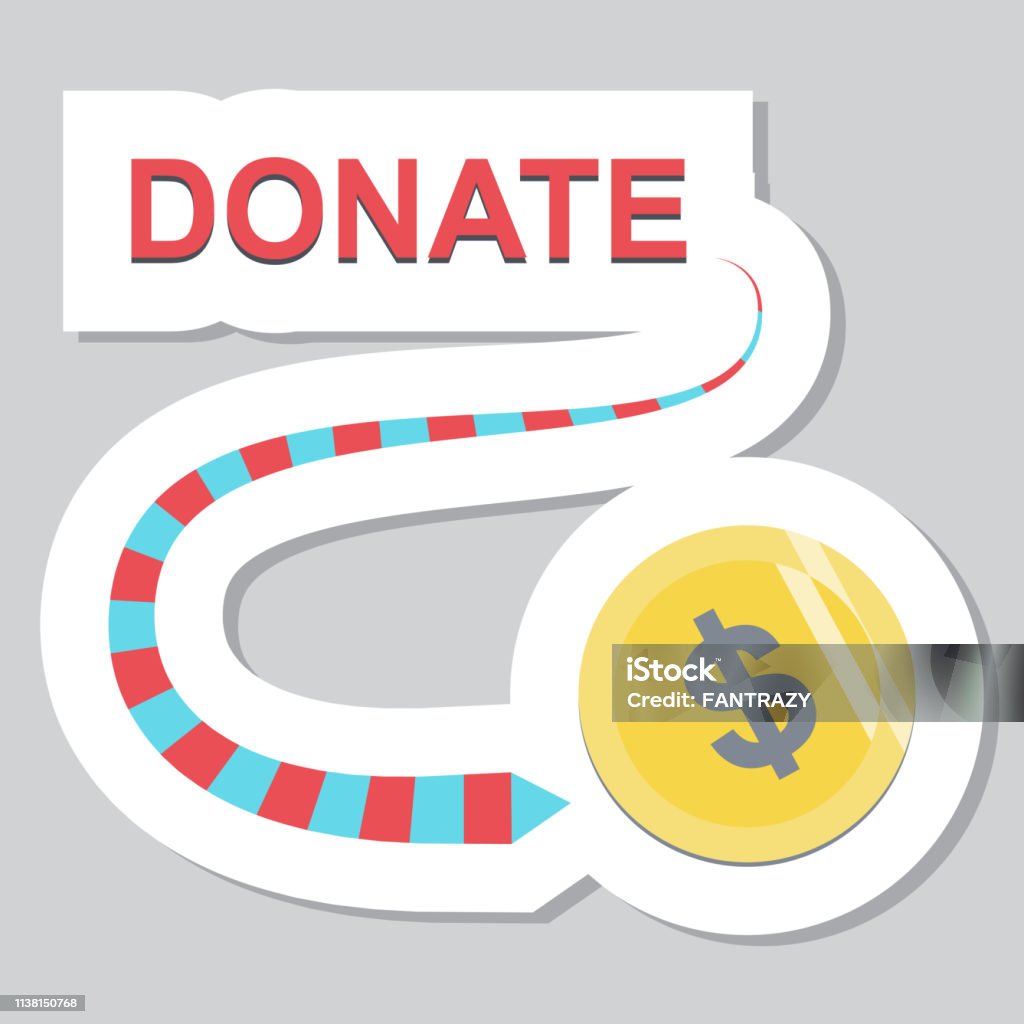 Donaton Sign Donate Button With Dollar Sign Stock Illustration - Download Image Now ...